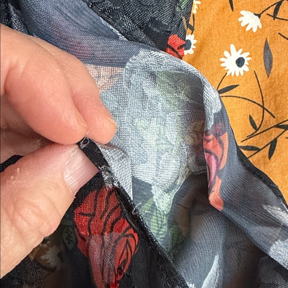 Unique Vintage Black and Red Floral High Low Dress - Picture 16 of 16